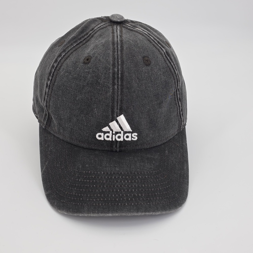 Adidas Hat Cap Mens Black Strap Back Aeroready Faded Washed Gorpcore Athletic